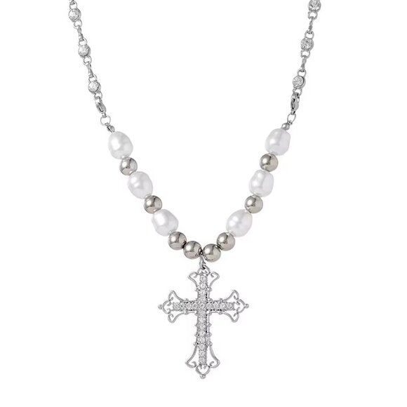 Trendy Cross Pendant Necklace Women Religious Jewelry - Picture 1 of 3